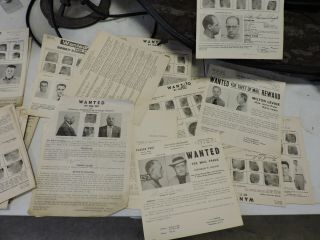 Vintage 61 FBI Wanted Posters,  1950 ' s,  Paper,  Rare,  Criminal,  (VAEX) 3