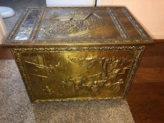 Rare Vintage Ann Hathaways Cottage Strong Box Brass & Metal Hinged