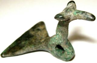 Ancient Rarest Scythian Koban Culture Zoomorphic Bronze Amulet " Simurgh " 10cbc
