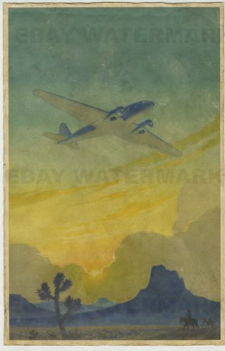 1934 Racing The Sun Vintage Advertising Poster 11 X 17 Ruehl Frederick Heckman