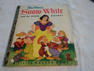Rare Vintage Little Golden Book Snow White & The Seven Dwarfs (i) 1948