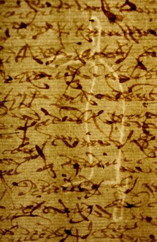 C1500 Manuscript Document Letter Unique Medieval Watermarked Form On Paper
