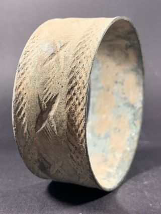 Very Rare Ancient Viking Bronze Detailed Bracelet Armband Circa 900ad