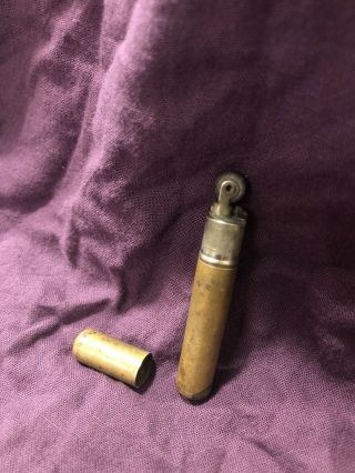Antique Vintage Rare Wwi/wwii Brass Tube Trench Cigar Pipe Lighter