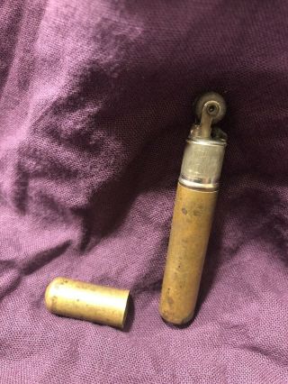 Antique Vintage RARE WWI/WWII Brass Tube Trench Cigar Pipe Lighter 2