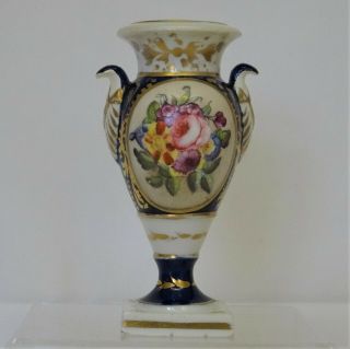 Rare Miniature Antique Georgian Derby Porcelain Floral Vase C1810 
