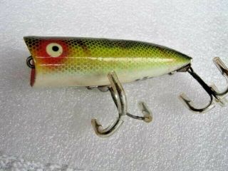 Rare Old Vintage Heddon Chugger Spook Topwater Lure Lures Red Eye Shadows