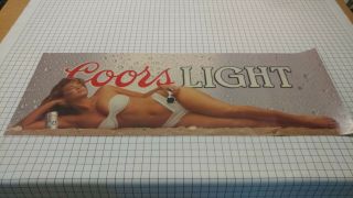 Big Vintage Rare 1988 17x46 Coors Light Swim Suit Sexy Girl Poster Silver Bullet