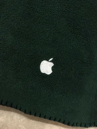 Rare Apple Logo Computer store Employees Only Green Fleece Blanket 3