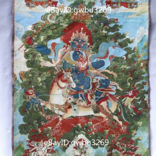 Tibetan Nepal Silk Embroidered Thangka Golden Embroidery Palden Lhamo Buddha