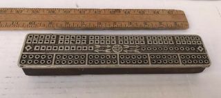 Antique 1879 Cw Lecount Nickel Plated Metal Top Cribbage Card Game Board.