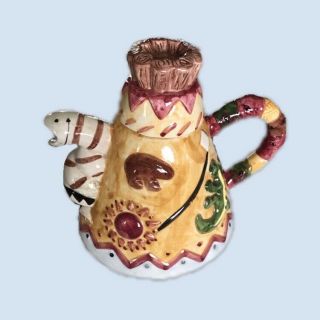 Pre - Owned Rare Vintage Teepee/desert Animal Ceramic Teapot
