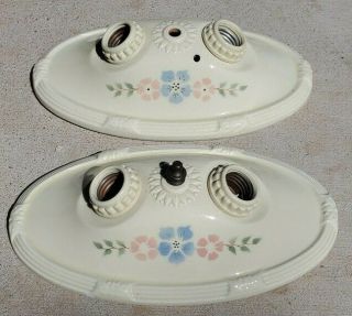 Antique Lighting Porcelain Porcelier Sconce Ceiling Light Fixture (2 Bulb)