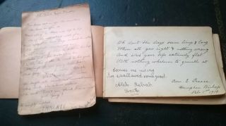 Rare Ww1 Notebook.  Red Cross Nurse.  Poems/notes From Soldiers.