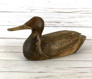 Vtg Duck Decoy Hand Carved Wood Signed Dated 1985 Fred Hanson Ca Sculptor Artist