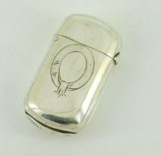 Vintage / Antique Victorian Sterling Silver Match Safe / Vesta Case