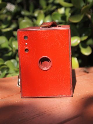 Antique Eastman Kodak Red Brownie No 2 Model F Box Camera
