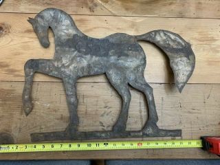 Tin Metal Horse Folk Art Display Antique Vintage Store Equestrian Weather Vane