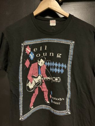 1980s Vintage Rare Neil Young And The Shocking Pinks Tour Shirt Sz M Maybe Small