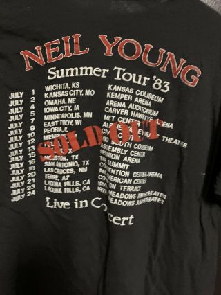 1980s Vintage Rare Neil Young And The Shocking Pinks Tour Shirt Sz M Maybe Small 2
