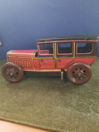 Rare Vintage Spanish Wind Up Tin Toy Car -