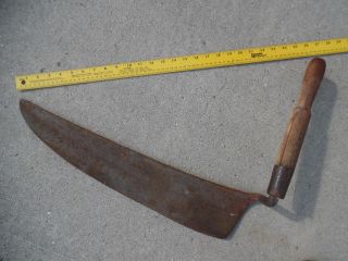 2 Vtg/antique Hand Forged Iron Hay Knife Old Farm Tool Primitive Wall Display