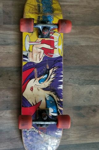 Vintage Hook Ups Skateboard Deck Vampire Girl Rare Art Design
