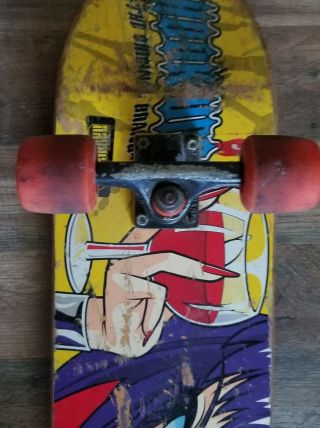 VINTAGE HOOK UPS Skateboard Deck VAMPIRE GIRL Rare Art Design 2
