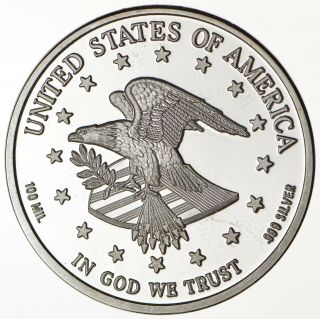 Rare Limited Edition - 100 Mil Silver Ronald W Reagan Round -.  999 Fine 347 2