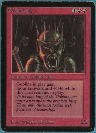 Goblin King Beta Heavily Pld Red Rare Magic Gathering Card (id 95292) Abugames