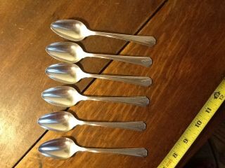 Oneida Community Silverplate 1929 Deauville Tea Spoons 6 " Set Of 6