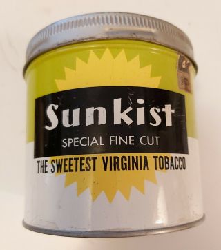 Rare Vintage " Sunkist - Special Fine Cut Tobacco " Tin - Benson & Hedges Ltd