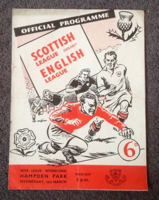 Rare Duncan Edwards Scottish League V English League 16/3/1955 Hampden Park