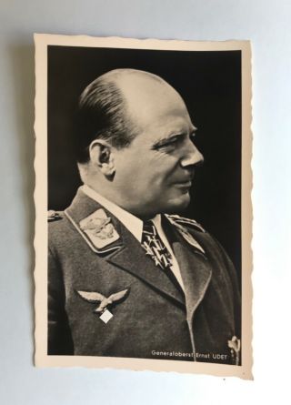 Rare Ww2 German Hoffmann Photo,  Ernst Udet,  Luftwaffe,  Ww1 Pilot,  Third Reich