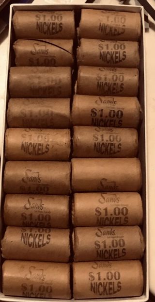 1950s - 60s Rare Sand’s Las Vegas Casino Nickel Nickels Short Roll 20 Coins$1.  00