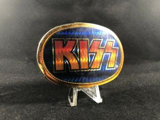 Rare Vintage Kiss Pacifica Aucoin Belt Buckle 1977 Concert Rock Band