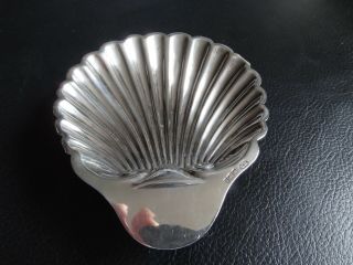 Antique Edwardian Solid Silver Shell Butter Dish - Sheffield 1903 65g