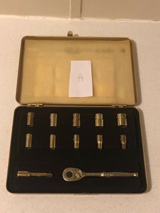 Rare Snap On Tools 50th Anniversary Commemorative Gold Midget Tool Set Socket A. 2
