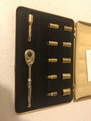 Rare Snap On Tools 50th Anniversary Commemorative Gold Midget Tool Set Socket A. 3