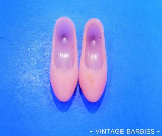 Barbie / Francie Doll Flat Pink Pointed Shoes Htf Near Vintage 1960 