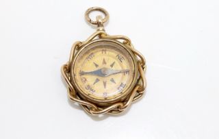 A Large Rare C1876 Antique Victorian 9ct Gold Compass Agate Fob Pendant 15725