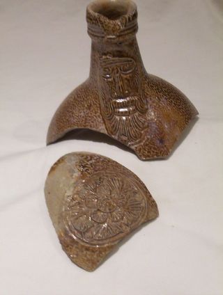 Bellarmine Face Mask 17th Century A.  D.  Bartmann Stoneware Salt Glazed (12)