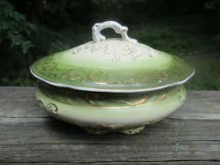 Antique Vintage Victorian W.  H.  Grindley 256165 Semi - Porcelain 3 - Piece Soap Dish