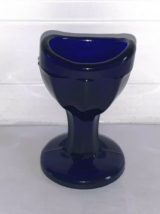 Vintage Rare Cobalt Blue Glass Justrite Eye Wash Cup