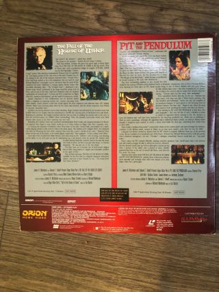 Rare Laserdisc - Vincent Price Double Feature - House of usher,  Pit N Pendulum 3