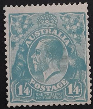 Rare 1928 - Australia 1/4 - Turquoise Kgv Stamp Smwmk P13 1/2x12 1/2,  Muh Regummed