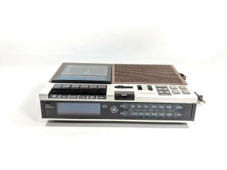 Vintage Ge Fm/am Clock Radio Cassette Recorder Woodgrain (purphg)