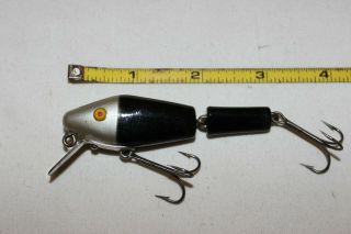 Rare Color Early L&s Bass Master 15 Fishing Lure Silver Head Black