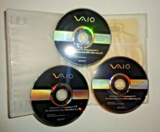 2009 Rare 3 Dvd Disk Set Sony Pc Vaio Factory System Recovery Windows Xp Pro Sp3