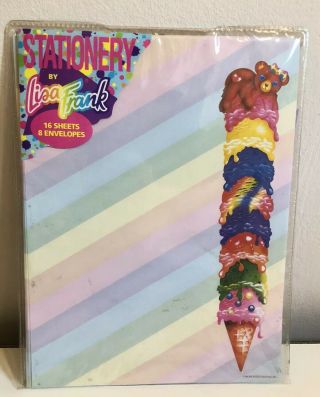 Vintage 80’s Lisa Frank Bear Ice Cream Stationary Set Rare Opened